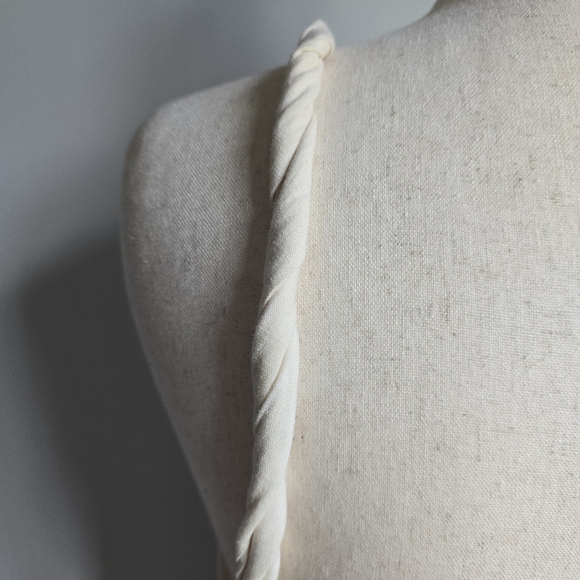 Zara, New Ivory Linen Blend Twist Strap Strappy Open Back Maxi Dress Size XXL - Picture 9 of 13